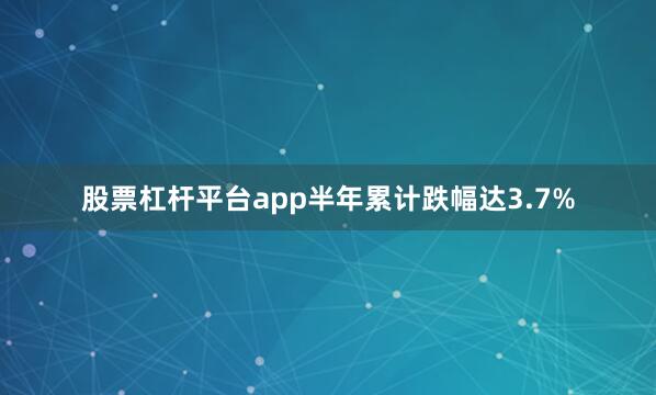 股票杠杆平台app半年累计跌幅达3.7%