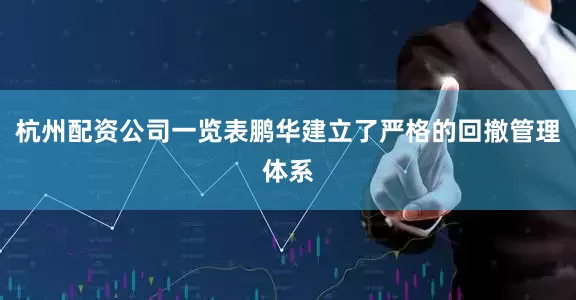 杭州配资公司一览表鹏华建立了严格的回撤管理体系